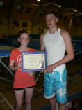 Emma Brereton receiving JP award from Steve Page