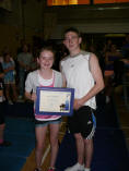 Fiona Humphries receiving her award from Scott Gregory