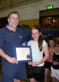 Georgie Harris receiving her Jack Petchey award