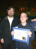 Laura Studd receiving Jack Petchey from Phil Gibbs