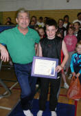 Kallum Sherlock receiving his Jack Petchey award