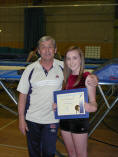 Lauren Marchant receiving JP award from Paul Kitchen